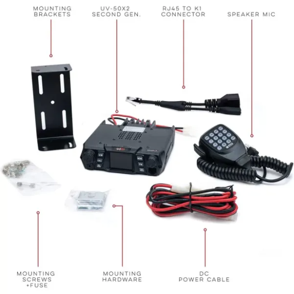 rugged radios baofeng UV-50X2: BTECH UV-50X2(Latest Gen)- 50Watt Dual Band Mobile Radio (136-174MHz VHF & 400-520MHz UHF)