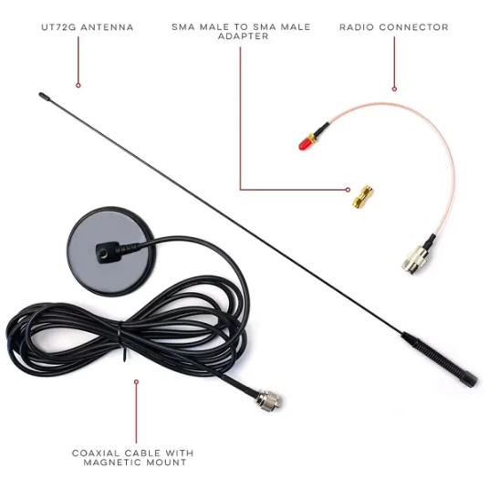 UT-72G: Genuine Nagoya UT-72G Super Loading Coil 20-Inch Magnetic Mount (Heavy Duty) for GMRS(462MHz) also compatible for commercial dual band use (155/462MHz) Antenna PL-259, Includes Additional SMA Adaptor for BTECH/BaoFeng, and other SMA based GMR