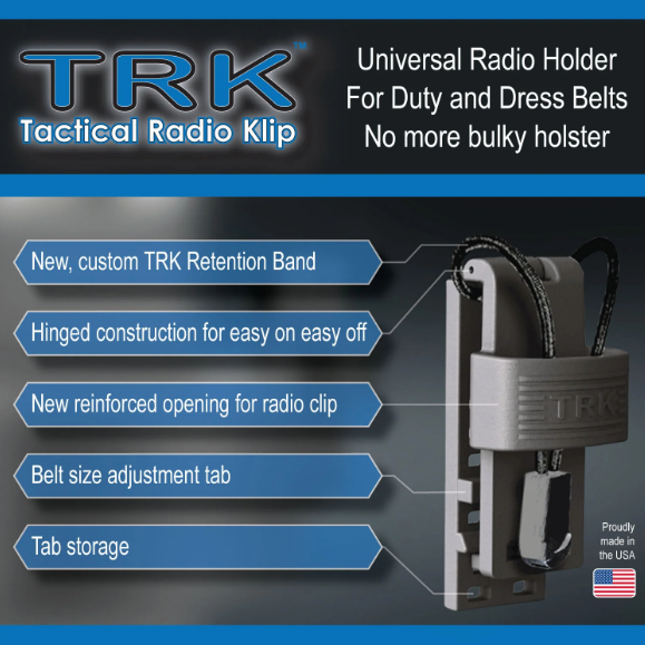 TRK Tactical Radio Klip - Motorola, Kenwood, Harris(L3Harris), Vertex, & More Comm Gear Supply CGS