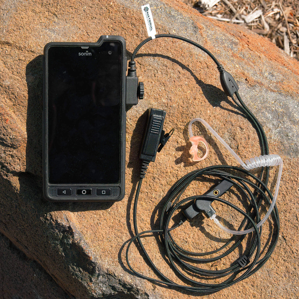 P/N: B2W05: Tactical Mic & Earpiece Kit Braided Cable, 2 Wire Kit- Sonim: XP5, XP5plus, XP5s, XP8 & XP10 AT+2W-SN Signal-Pro-SO3 comfit-so3 Comm Gear Supply CGS