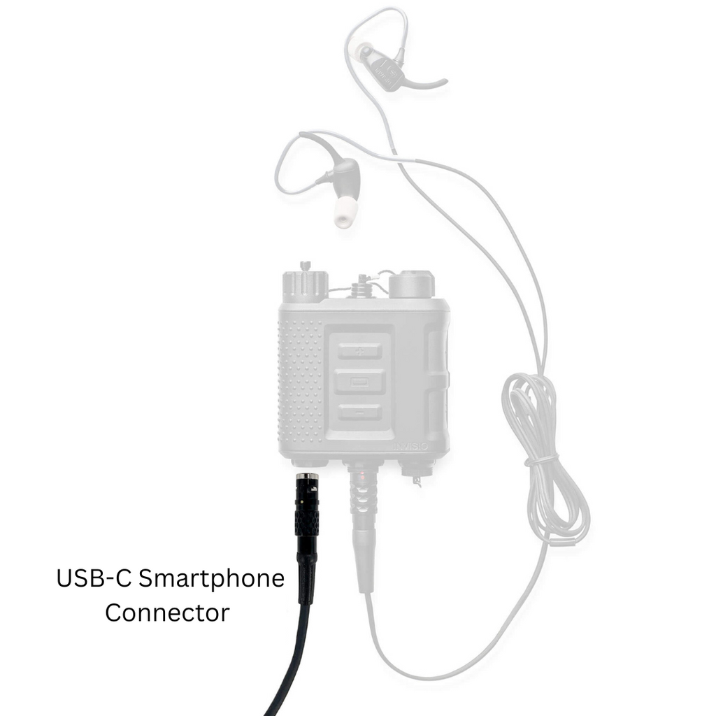 X50-USBC: Smartphone/Tablet Connector cable for the Invisio X50 and other X Series Control Box/PTT Comm Gear Supply CGS