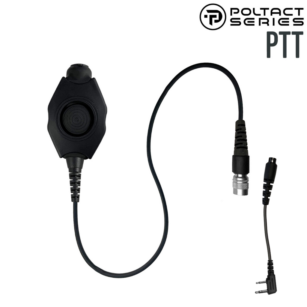 PT-PTTV1S-01RR-A: Tactical Radio Amplified PTT for Headset(Hirose Adapter System): NATO/Military Wiring, Gentex, Ops-Core, OTTO, Select Peltor Models, Helicopter - straight cable. Utilizes the standardized NEXUS TP-120 2 Pin Kenwood, Baofeng, BTECH, Rugged Radios, Diga-Talk, TYT, AnyTone, Relm/BK Radio, Quansheng, Wouxon