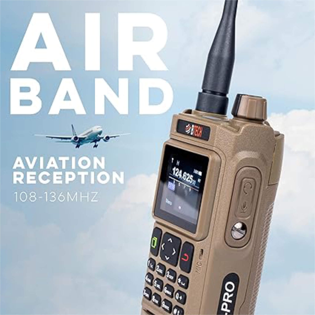 P/N: UV-PRO: BTECH UV-PRO IP67 Dual Band VHF/UHF Two-Way Radio – Equipped with APRS, Bluetooth, GPS, Text Messaging, Aviation Band Scanner, NOAA Weather Alerts, and a USB-C Rechargeable Battery. Comm Gear Supply CGS