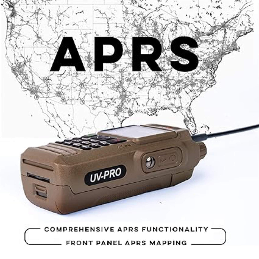 P/N: UV-PRO: BTECH UV-PRO IP67 Dual Band VHF/UHF Two-Way Radio – Equipped with APRS, Bluetooth, GPS, Text Messaging, Aviation Band Scanner, NOAA Weather Alerts, and a USB-C Rechargeable Battery. Comm Gear Supply CGS