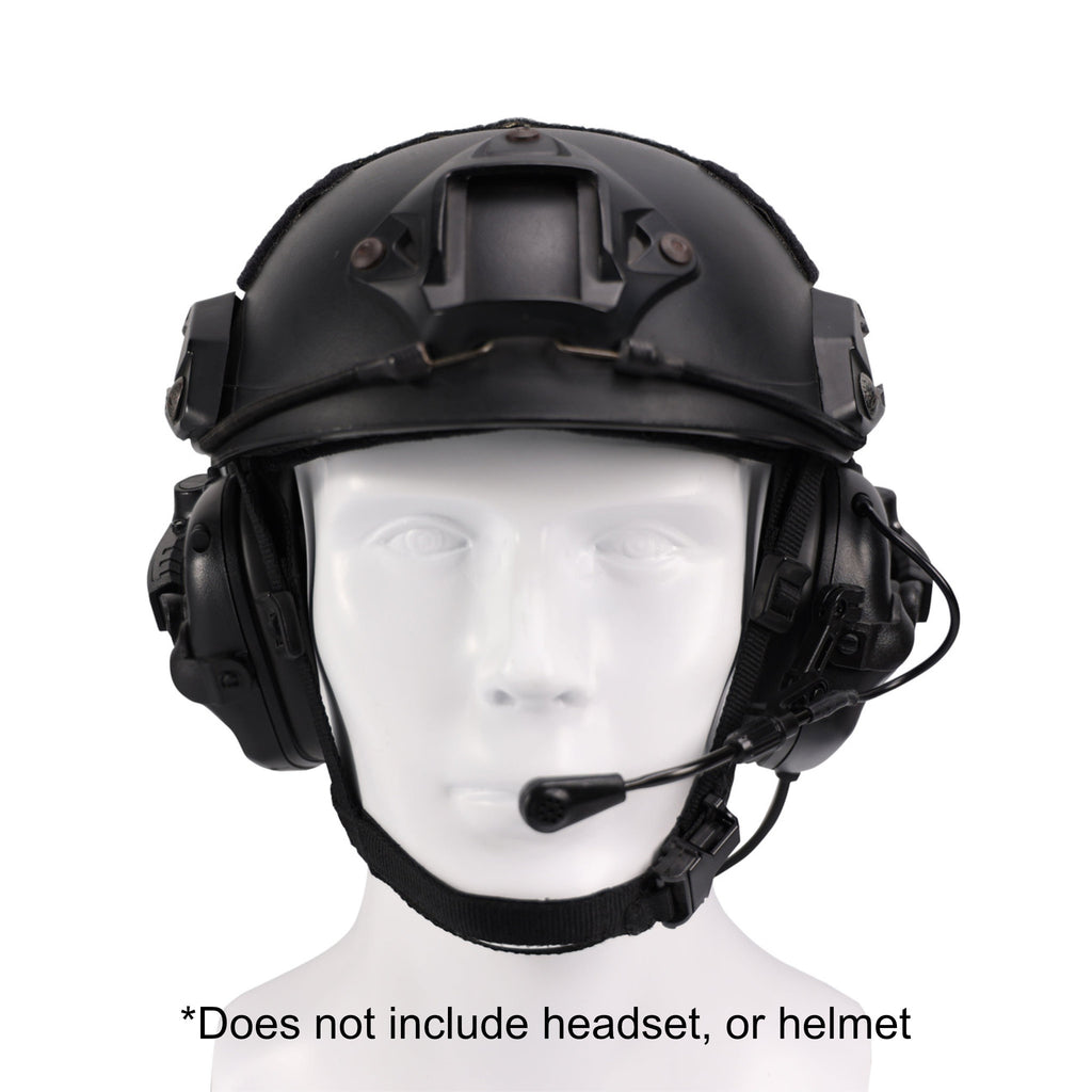 EM-M16C-TBD, Earmor Rear Helmet Mount Kit for Helmet/Headset Rail Mount Systems: FAST/ARC(Ops-Core Helmets), Team Wendy EXFIL 2.0 EXFIL 3.0, Hard Head Veterans M-LOK/MTEK/HHV & more.  Compatible only with Earmor Mod3 and newer versions.