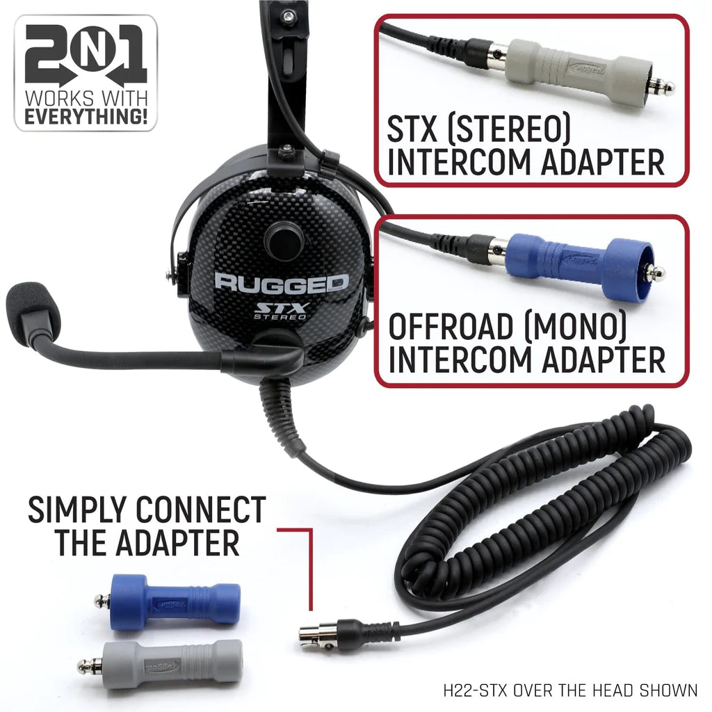 P/N: PLUS2-STX-OTU: Expand your two-person intercom system to 4 persons with this STX Headset for Mono and Stereo Intercoms expansion pack. Comm Gear Supply CGS