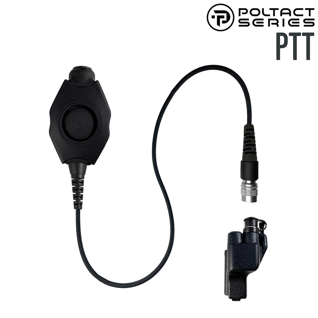 Tactical Radio Amplified PTT for Headset(Hirose Adapter System): NATO/Military Wiring, Gentex, Ops-Core, OTTO, Select Peltor Models, Helicopter  -  straight cable PT-PTTV1S-23RR-A - Quick Disconnect Motorola: XTS1500, XTS2500, XTS3000, XTS3500, XTS5000, HT1000, JT1000, MT2000, MTS2000, MTX838, MTX900, MTX8000, MTX9000, PR1500 & More Comm Gear Supply CGS