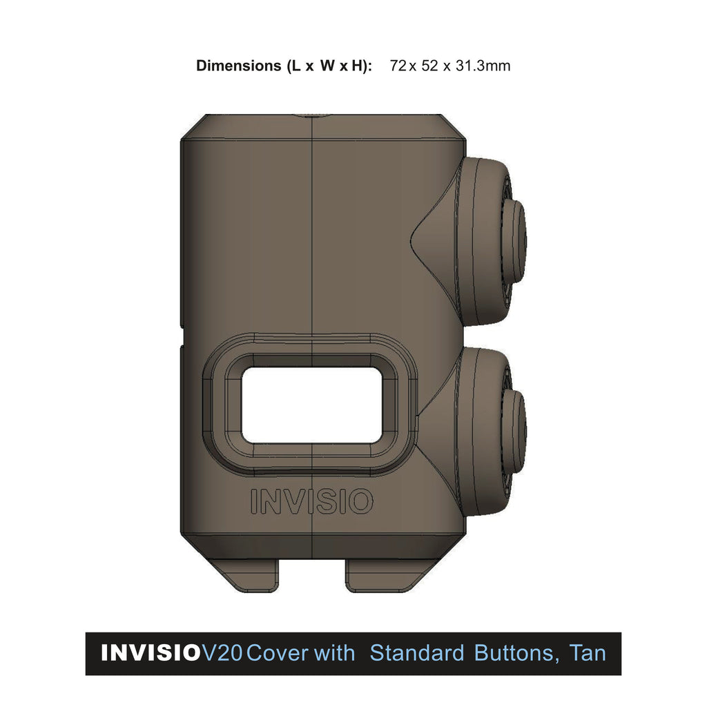 P/N: INV21919, NSN: 5895-22-636-7663, The INVISIO covers are designed to protect and extend the service life of the INVISIO control units in extreme environments. They are fitted without the use of tools and can be painted to match other equipment or for different environments. There are two options: 1) a standard button for fast and easy keying and 2) a guard ring button to avoid unintended keying.,  available for INVISIO V20 II and INVISIO V60 II control units.