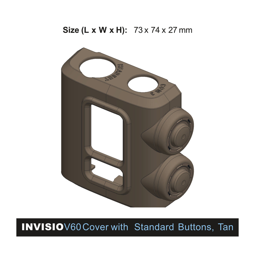 P/N: INV22703, NSN: 5895-22-637-2932, The INVISIO covers are designed to protect and extend the service life of the INVISIO control units in extreme environments. They are fitted without the use of tools and can be painted to match other equipment or for different environments. There are two options: 1) a standard button for fast and easy keying and 2) a guard ring button to avoid unintended keying.,  available for INVISIO V20 II and INVISIO V60 II control units.