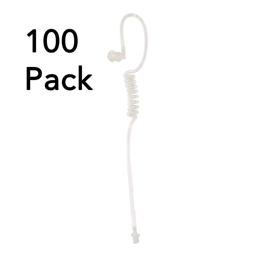 100 Pack of Clear Hypoallergenic Acoustic Tube - Universal Fit Comm Gear Supply CGS