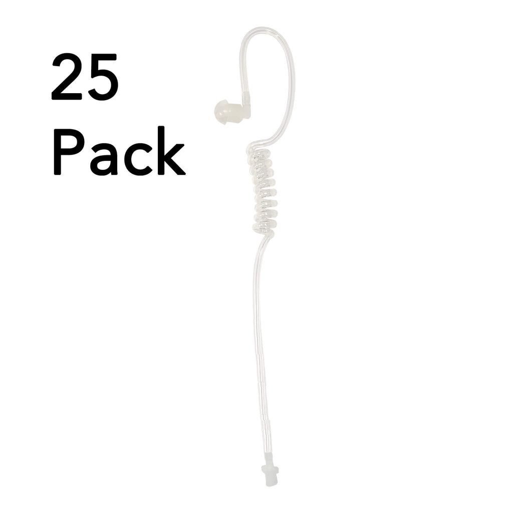 25 Pack of Clear Hypoallergenic Acoustic Tube - Universal FitComm Gear Supply CGS