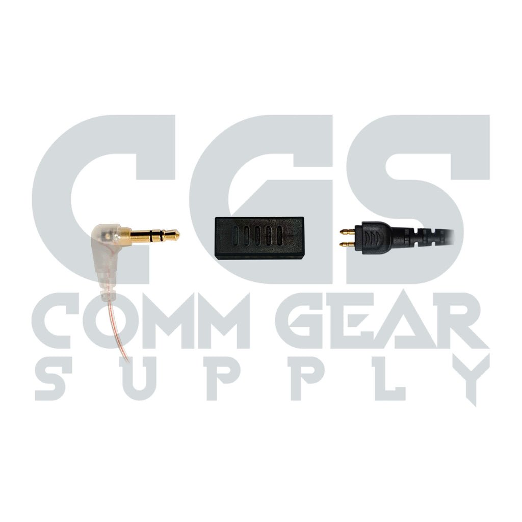 P/N: N-RO-360-22-3.5SD-UK: Dual Ear Ultra Stealth Covert/Tactical Radio Earpiece - Motorola, Kenwood, Vertex, EF Johnson, Icom, Tait, Harris, M/A Com & More - Connects To Speaker Mic Comm Gear Supply CGS