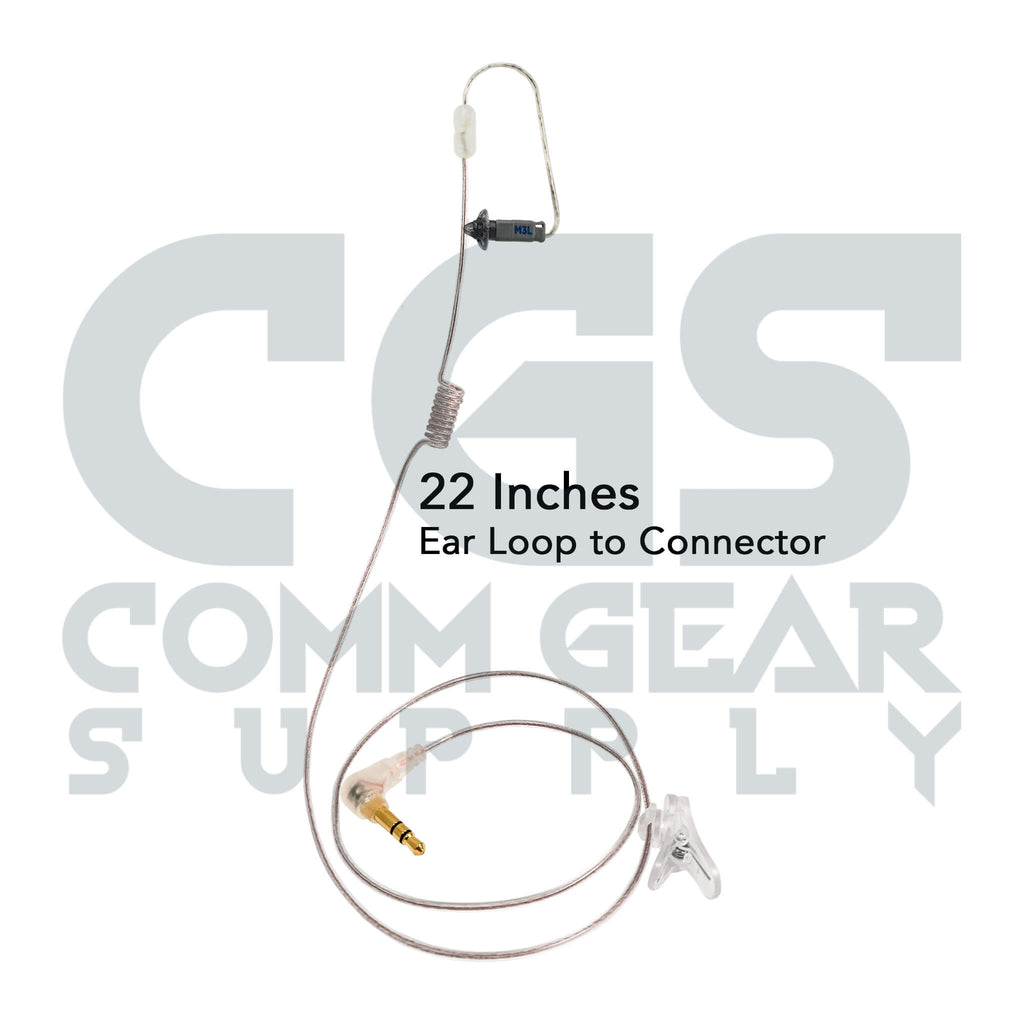 P/N: N-RO-360-22-2.5S: Ultra Stealth Covert/Tactical Radio Earpiece - 360, 2.5mm Connector - Harris, M/A Com, Otto, Tait, Kenwood 2-Pin - Connects To Speaker Mic Comm Gear Supply CGS