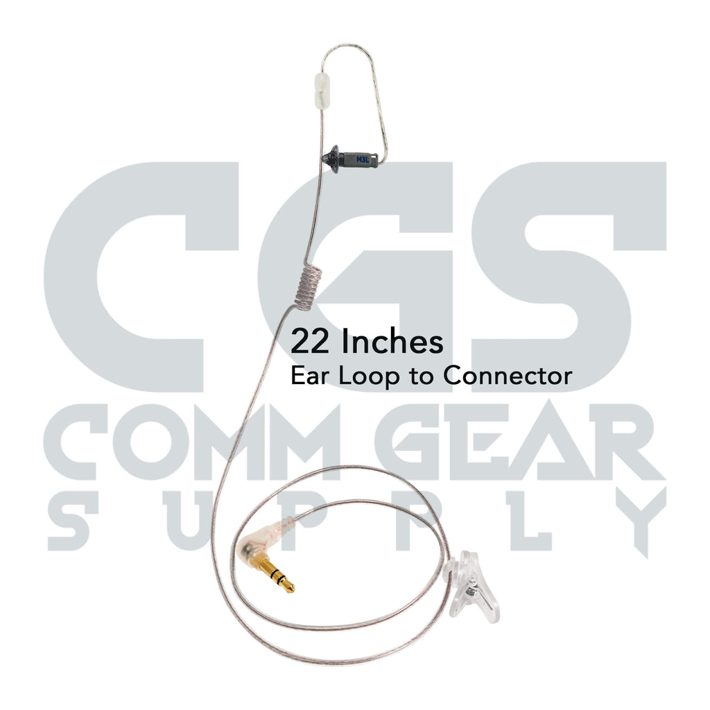 P/N: N-RO-360-22-2.5S: Ultra Stealth Covert/Tactical Radio Earpiece - 360, 2.5mm Connector - Harris, M/A Com, Otto, Tait, Kenwood 2-Pin - Connects To Speaker Mic