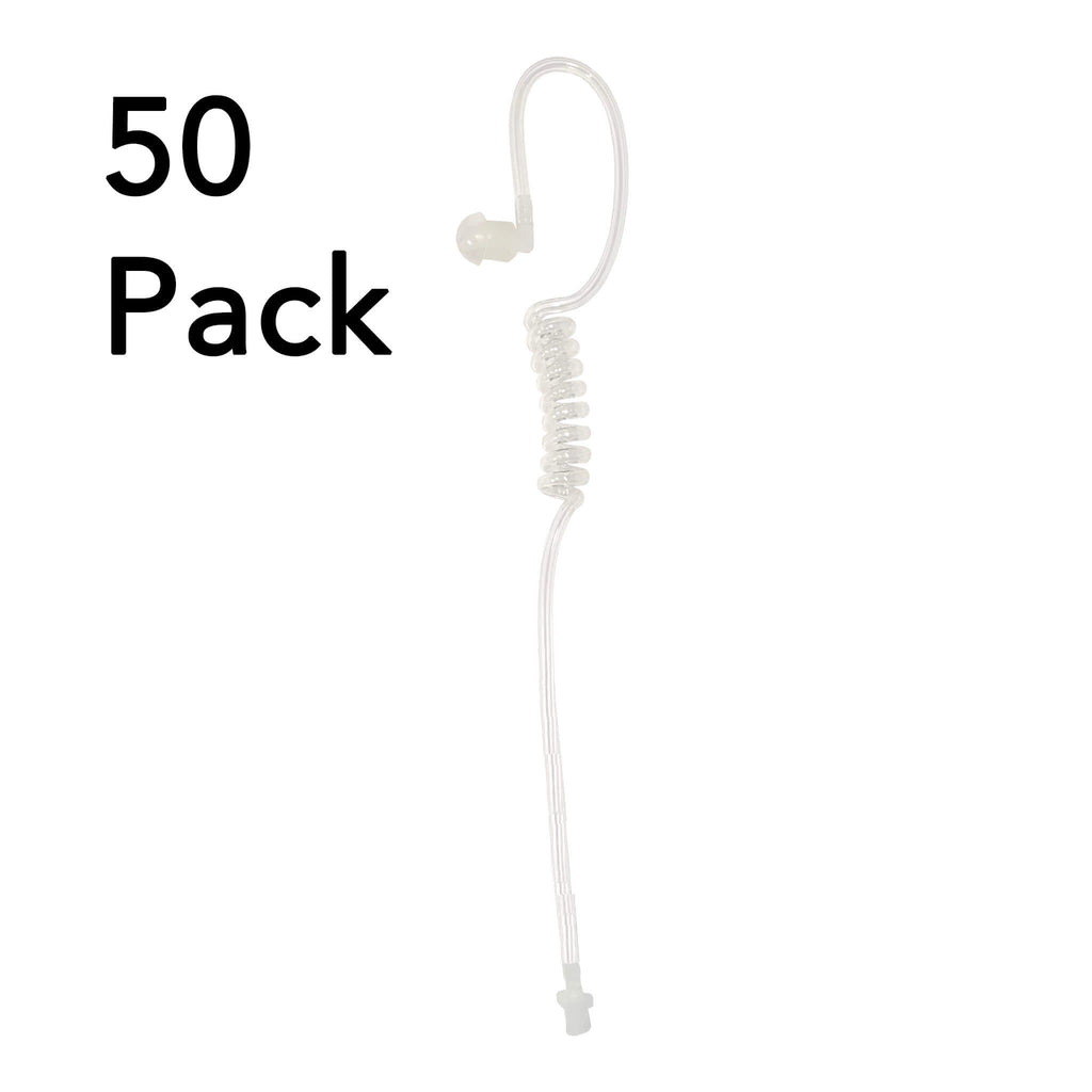50 Pack of Clear Hypoallergenic Acoustic Tube - Universal Fit Comm Gear Supply CGS