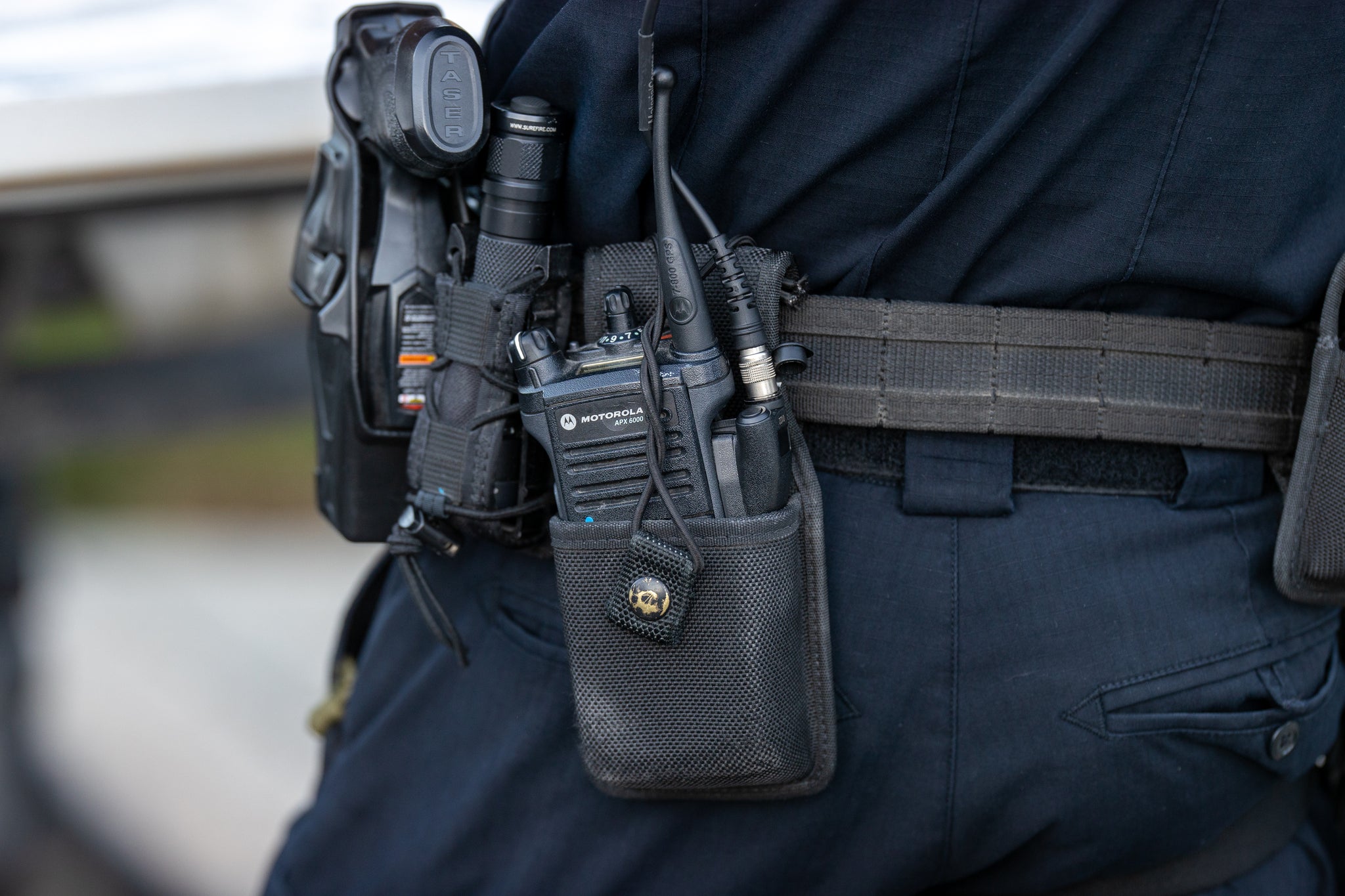 Tactical Dual Radio PTT for Single Comm Headset Quick Disconnect
