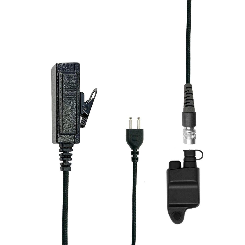 Tactical 2 Wire Comms Kit w/ Braided Fiber Cabling for Peltor, 3M, Howard Leight Impact Pro, Impact Sport, Pro Ears, MSA  Nexus J11 B2W-SNL-SR quick disconnect kit with no adapter quick release hirose easy connect B2W-SNL-28SR: Harris(L3Harris), M/A-Com P5300, P5350, P5370, P5450, P5470, P5500, P5550, P5570, P7300, P7350, P7370, XG-15(P/MultiMode), XG-25(P/Pe/MultiMode), XG-75(P/Pe/MultiMode) Comm Gear Supply CGS