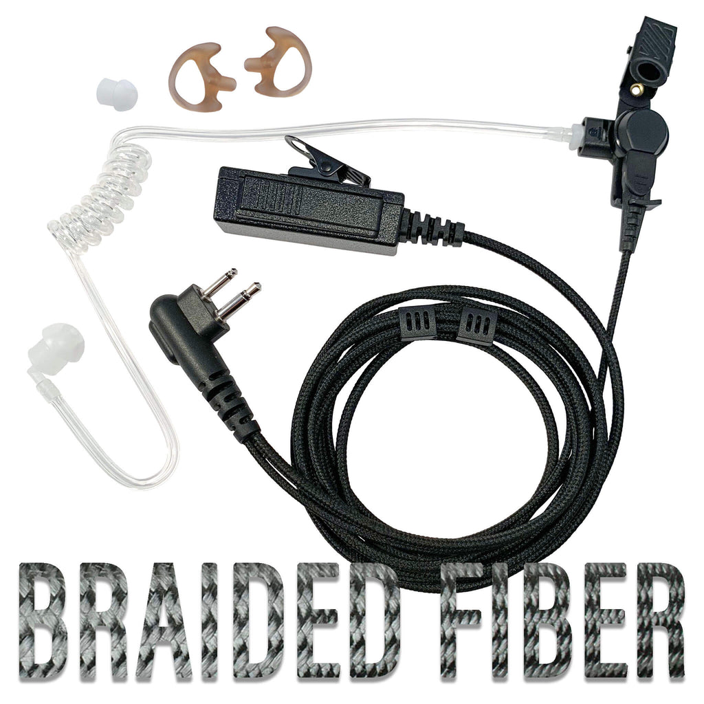 braided fiber mic earpiece radio kit Ideal for Church / Temple Security. Comm Gear Supply CGS