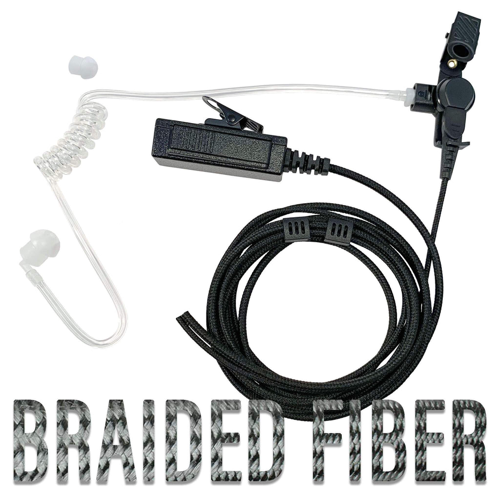 Tactical Mic & Earpiece Kit Braided Cable, 2 Wire Kit- Motorola: TLK100, SL300, SL3500e, SL500, SL7550e, SL7580e, SL7590 Comm Gear Supply CGS