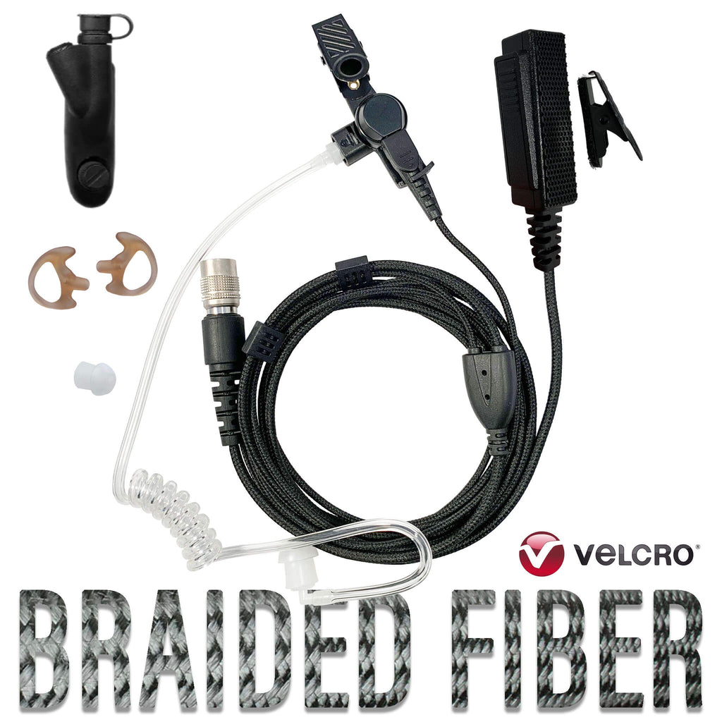 Velcro Tactical Mic & Earpiece Braided Fiber Kit - HT750/1250/1550, MTX850/950/960/8250/9250, PR860 & More