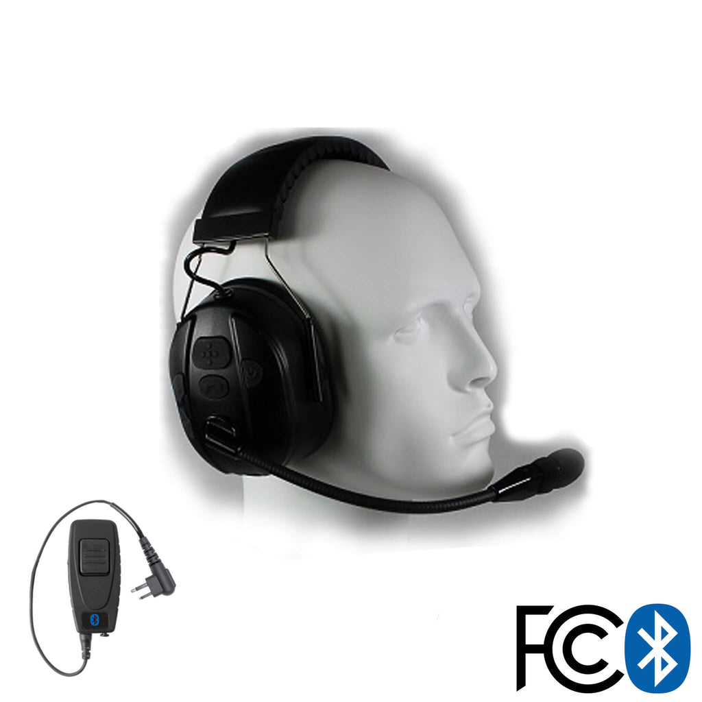 Bluetooth Headset & Radio Adapter Kit for Safety/Construction - 1-2 Pin Connectors for: Motorola, Kenwood, Baofeng, Hytera, Vertex, Icom Comm Gear Supply CGS BTH-800-2P
