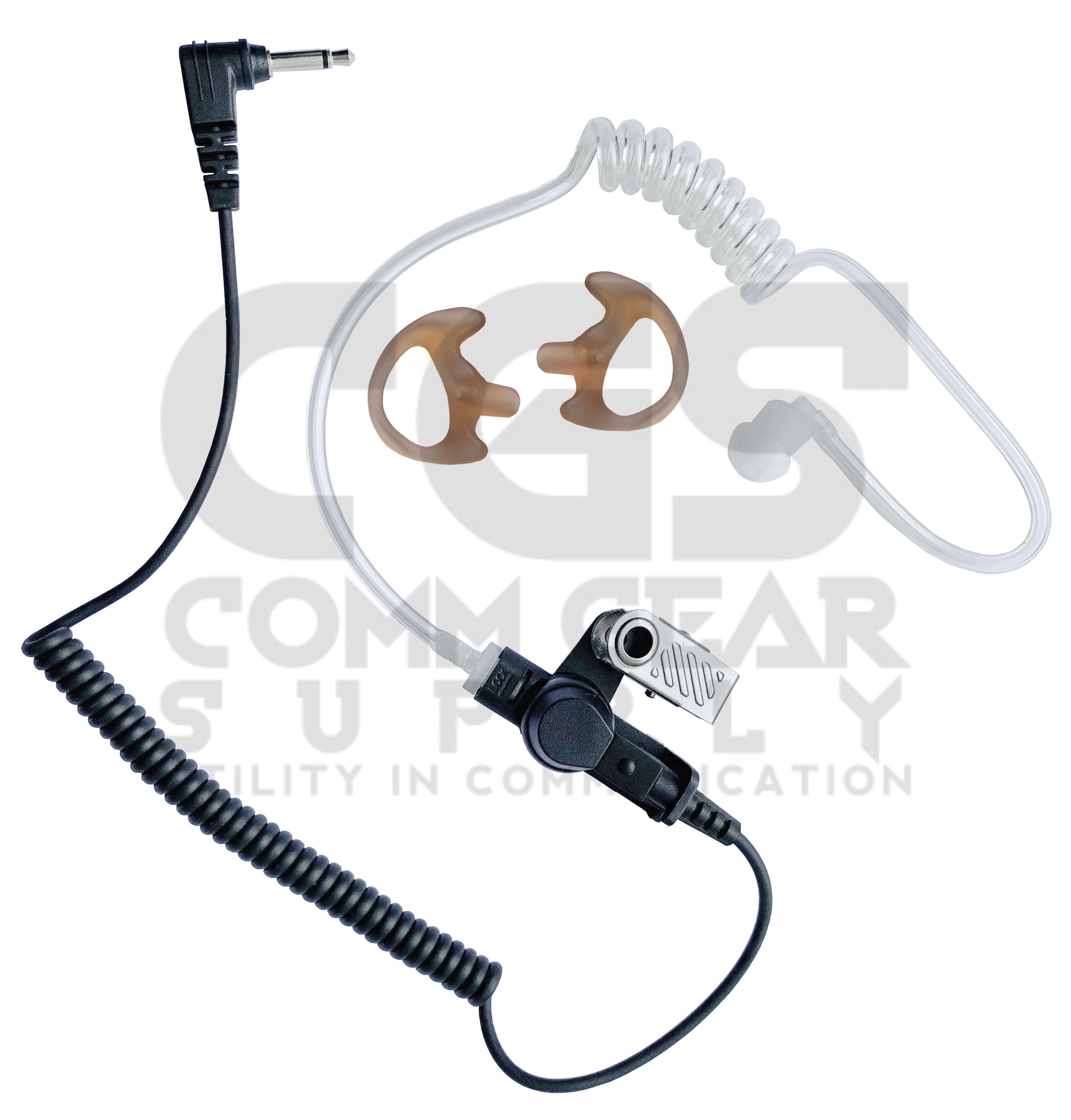 2.5mm Listen Only Radio Earpiece Clear Tube - Harris, M/A Com