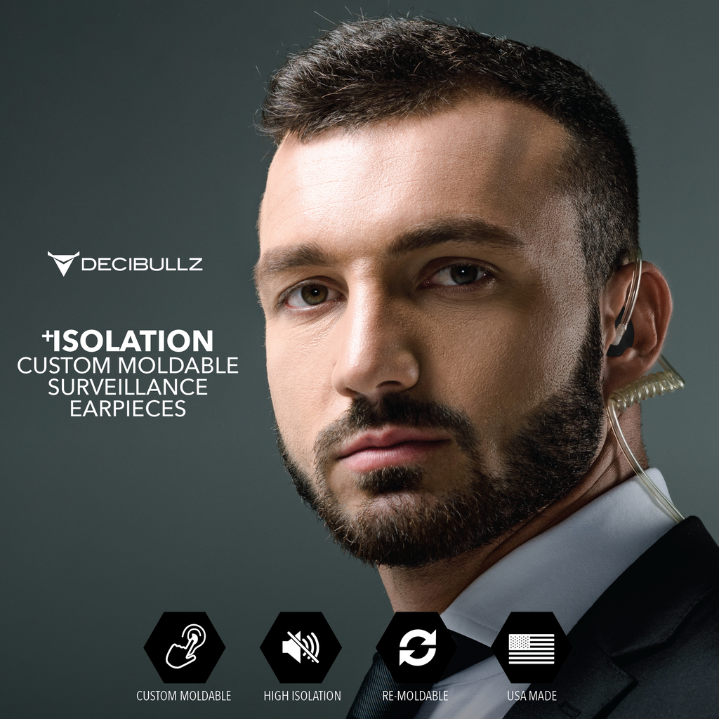 RTL-RDO-ISO-BLK DBZ-ISOLATION Decibullz +Isolation Custom Moldable Ear Plugs for Earpieces Comm Gear Supply CGS