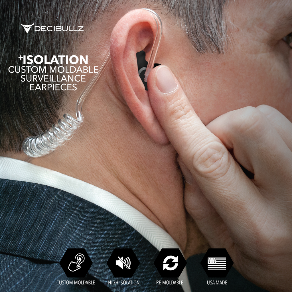 RTL-RDO-ISO-BLK DBZ-ISOLATION Decibullz +Isolation Custom Moldable Ear Plugs for Earpieces  Comm Gear Supply CGS