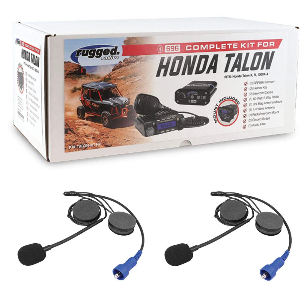 Rugged Radios - Complete Helmet UTV Kit for Honda Talon 1000, 1000R and 1000X, as well as the four-seat Talon 1000X-4 and 1000X-4 FOX® Live Valve Comm Gear Supply CGS TALON-KIT-M1 