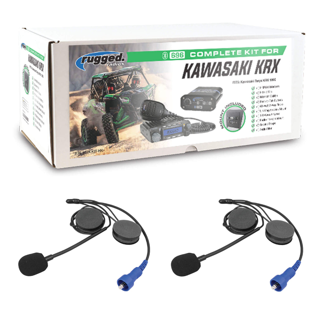 Rugged Radios - Complete Helmet UTV Kit for Kawasaki Teryx KRX 1000 Comm Gear Supply CGS KRX-KIT-M1