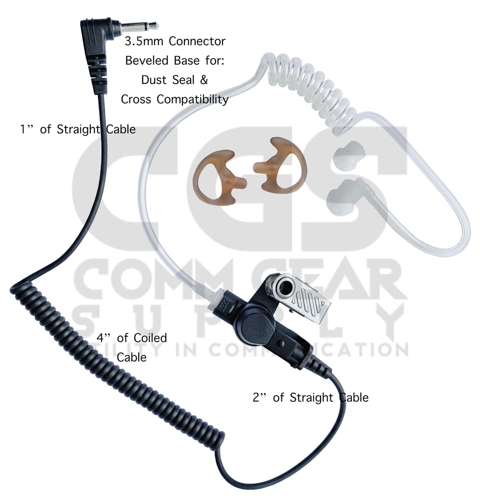 Bluetooth Lapel/Utility Mic & Earpiece Kit w/ Adapter For Icom: F30/40/50/M88 pryme BTH-300-BT-510 Comm Gear Supply CGS