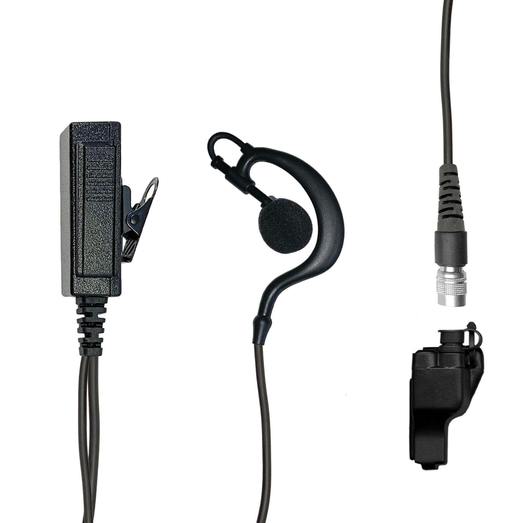 Falcon EP323QR Mic & Ear Hook Earpiece Radio Kit - EF Johnson 51SL ES, ASCEND ES, 5000, 5100, 7700, STEALTH SERIES, 5300, 7700, Viking VP, VP900, VP600 & More Comm Gear Supply CGS LT-EH-23SR