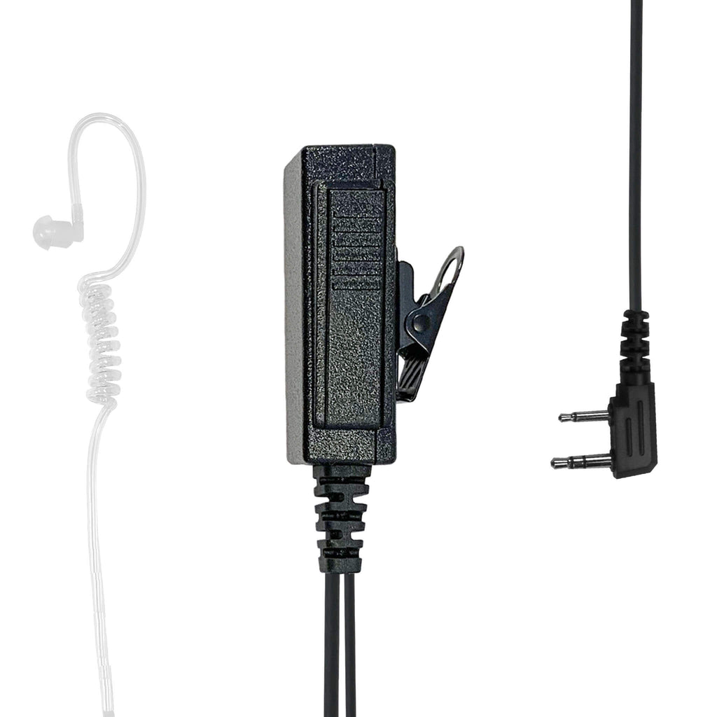 P/N: LT01: Mic & Earpiece Radio Kit- 2 Pin Kenwood, Baofeng, BTECH, Rugged Radios, Diga-Talk, TYT, AnyTone, Relm/BK Radio, Quansheng, Wouxon Ideal for Church / Temple Security. Comm Gear Supply CGS