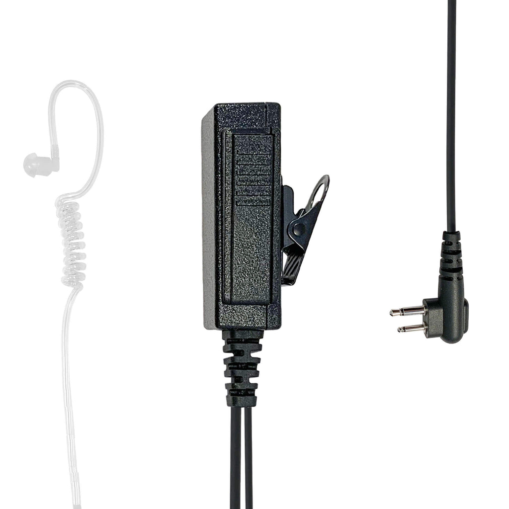 Mic & Earpiece Radio Kit- 2 Pin Motorola HYT Tekk BearCom Blackbox Ideal for Church / Temple Security.  Comm Gear Supply CGS LT03