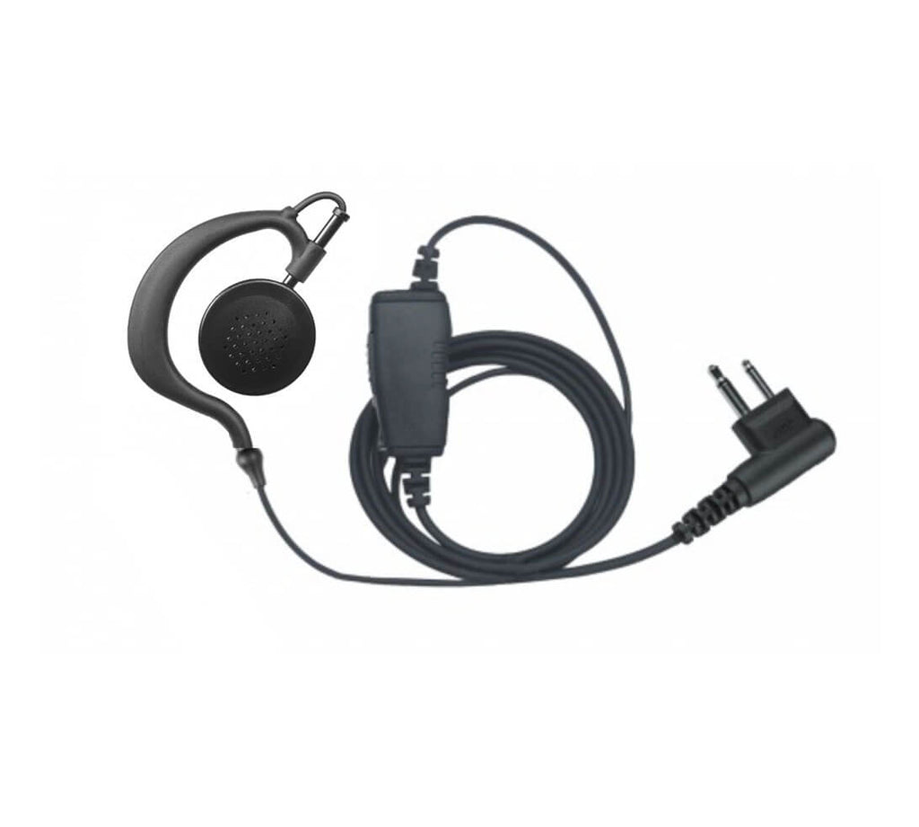 In-Line Mic w/ Large Ear hook Ideal for Church / Temple Security.  Comm Gear Supply CGS EHLG1W
