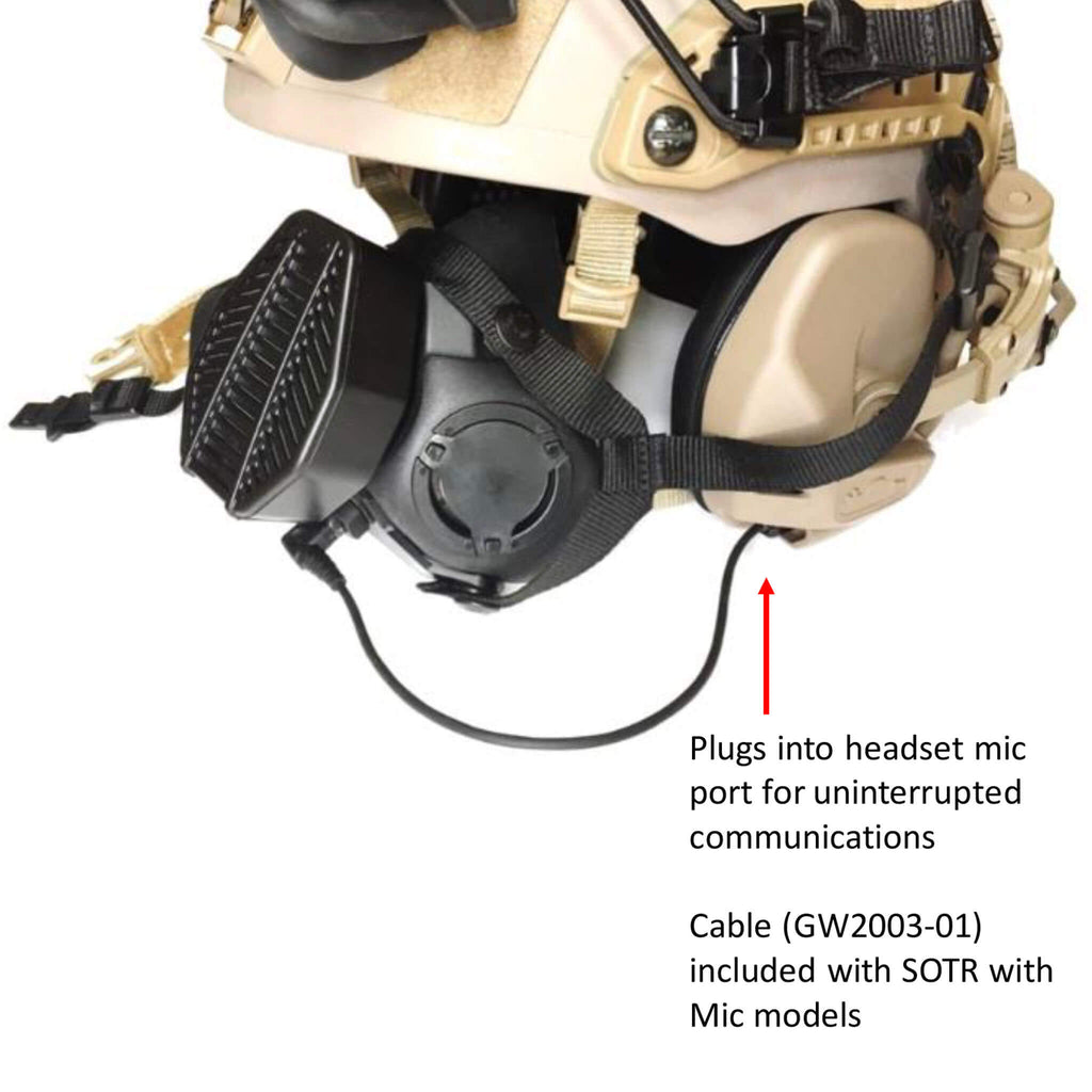 G055-1000-01: The half-mask Special Operations Tactical Respirator (SOTR), intended for ground applications