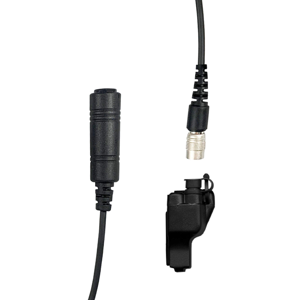 Tactical Radio Connector Cable & Push To Talk Adapter for Headset: NATO/Military Wiring, Gentex, Ops-Core, OTTO, Select Peltor Models, Helicopter - EF Johnson: All 51, 5000, 5100, 7700, 8100 Series, Ascend, VP Viking Series: VP400, VP600, VP900 & More Comm Gear Supply CGS NXC-23RR-N