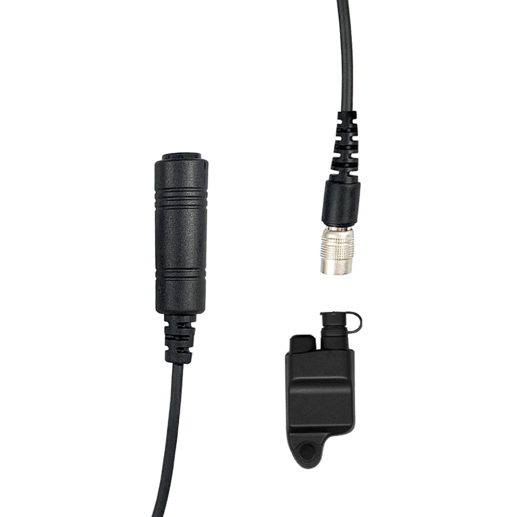 NXC-28RR-A Tactical Amplified Radio Connector Cable & Push To Talk Adapter for Headset: NATO/Military Wiring, Gentex, Ops-Core AMP, OTTO, TEA, David Clark, MSA Sordin, Military Helicopter and Any Headset using Dynamic Microphone Harris, M/A-Com: All P5300 P5400 P5500 P7300 Series, XG-15/25/75 & More Comm Gear Supply CGS