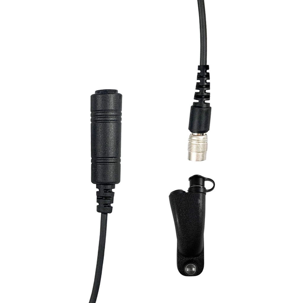 NXC-34RR-A Tactical Radio Amplified Connector Cable & Push To Talk Adapter for Headset: NATO/Military Wiring, Gentex, Ops-Core AMP, OTTO, TEA, David Clark, MSA Sordin, Military Helicopter and Any Headset using Dynamic Microphone Motorola: APX (Apex) Series, XPR Series, SRX2200, & More Comm Gear Supply CGS