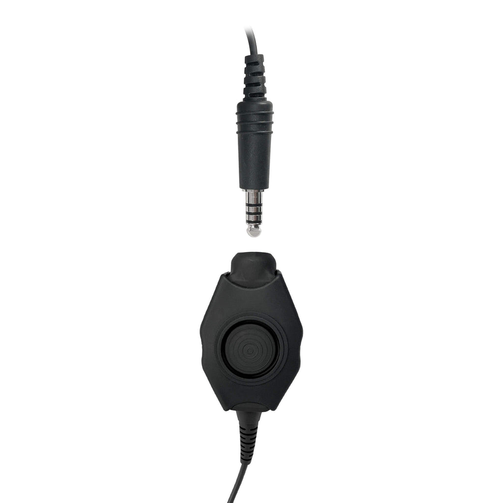 Tactical Radio Headset w/ Active Hearing Protection & Release Adapter - PTH-V1-23RR Material Comms PolTact Headset & Push To Talk(PTT) Adapter For EF Johnson: 5000, 5100, 8100, 51SL ES, 51 Fire ES, 51SL ES, 51LT ES, 7700, Ascend, AN/PRC127EFJ, VP400, VP600, VP900 Comm Gear Supply CGS