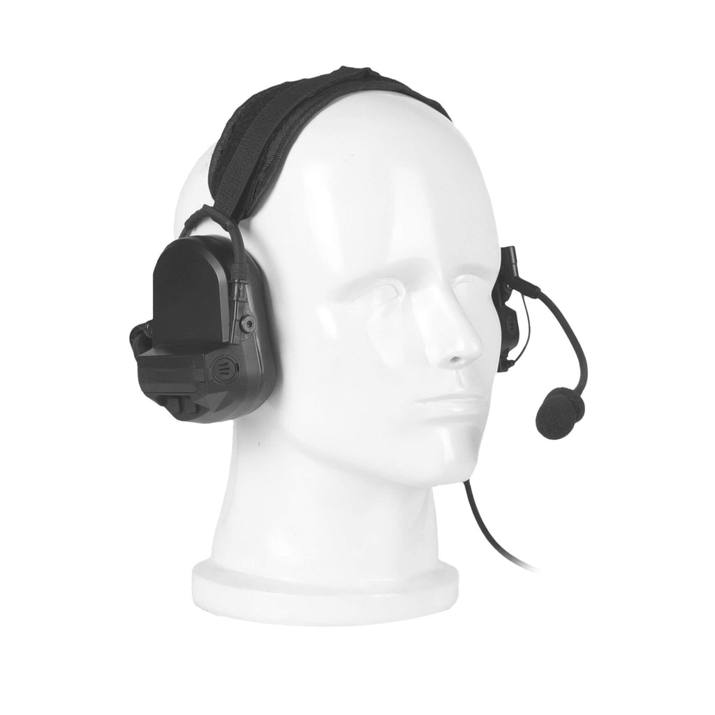 neck band neckband tactical headset behind the neck Tactical Radio Headset w/ Active Hearing Protection - NEXUS TP-120 3M, PELTOR, COMTAC, TEA, TCI, LIBERATOR. PTH-V3
