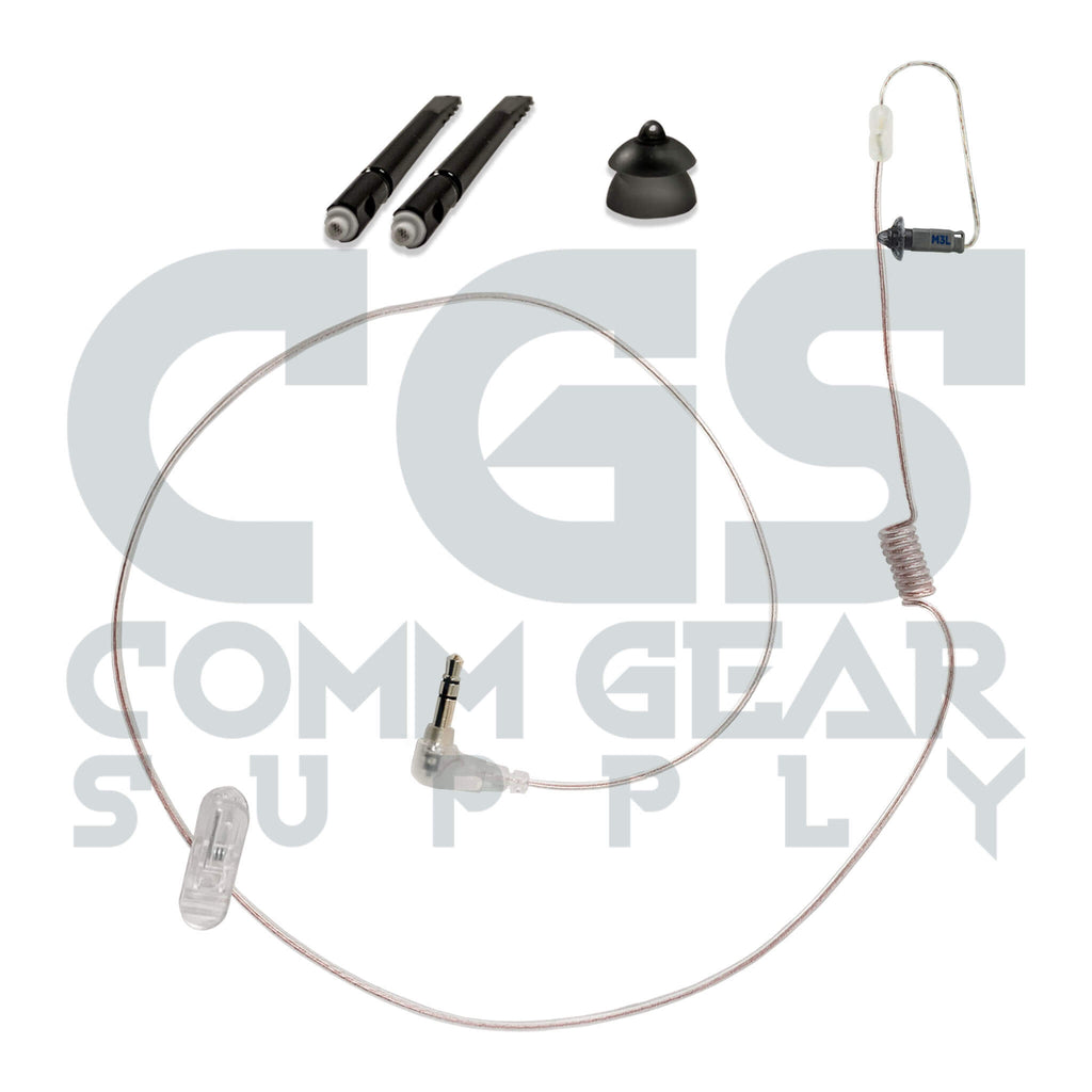 P/N: N-RO-360-22-2.5S: Ultra Stealth Covert/Tactical Radio Earpiece - 360, 2.5mm Connector - Harris, M/A Com, Otto, Tait, Kenwood 2-Pin - Connects To Speaker Mic