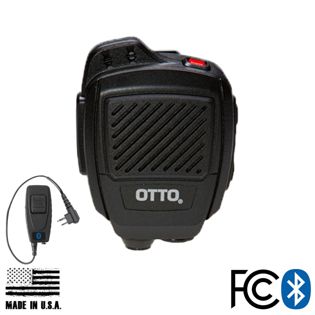 V2-R2BT53133-A Bluetooth OTTO U.S.A. Made Speaker Mic & 1-2 Pin Adapter For 2-way Radios: Motorola, Kenwood, Baofeng, Hytera, Vertex, Icom Comm Gear Supply CGS