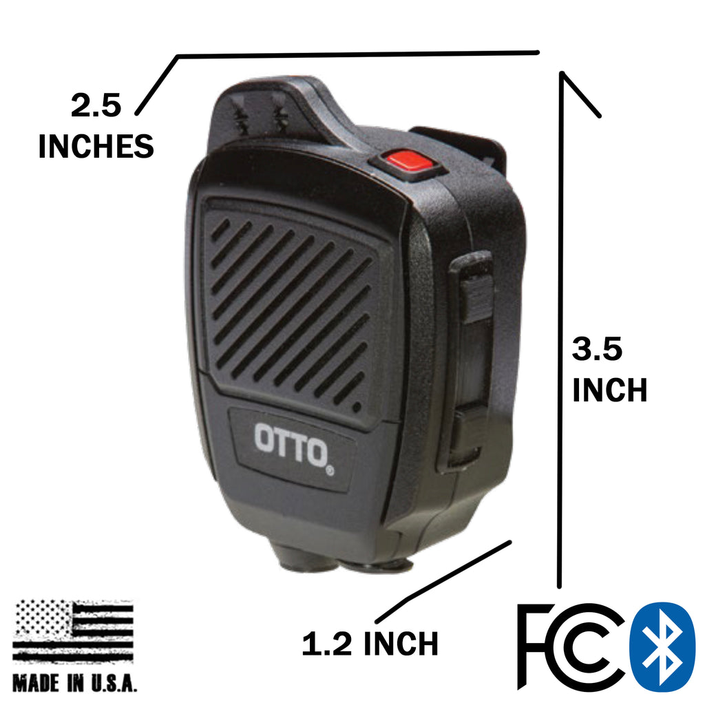 V2-R2BT53133-A Bluetooth OTTO U.S.A. Made Speaker Mic & 1-2 Pin Adapter For 2-way Radios: Motorola, Kenwood, Baofeng, Hytera, Vertex, Icom Comm Gear Supply CGS