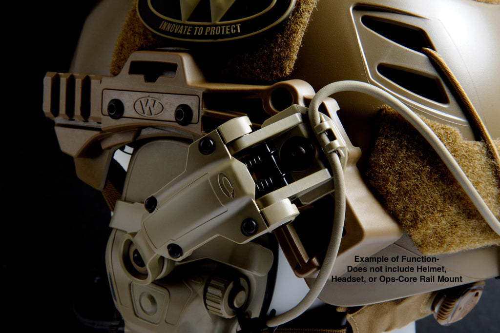 HLM-PLT: Platform Adapter to attach AMP Ops-Core Rail Mounts to Team Wendy Helmets w/ EXFIL Rail System