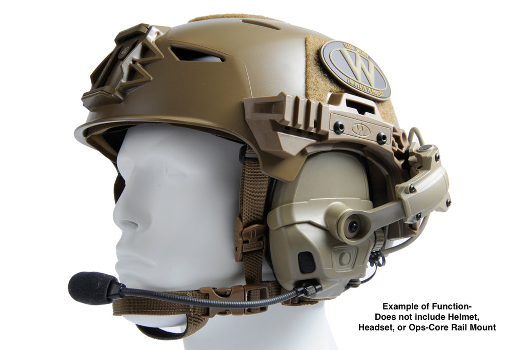 HLM-PLT: Platform Adapter to attach AMP Ops-Core Rail Mounts to Team Wendy Helmets w/ EXFIL Rail System