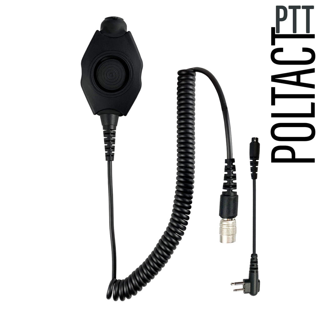Tactical Radio Adapter/PTT for Headset(Hirose Adapter System): Peltor, TCI, TEA, Helicopter - Quick Disconnect PT-PTTV1-03: Tactical/Military Grade Quick Disconnect Push To Talk(PTT) Adapter For Motorola 2 Pin, CP200 CP Series, BPR40, MagOne, etc., 2 Pin HYT Tekk BearCom Blackbox Comm Gear Supply CGS