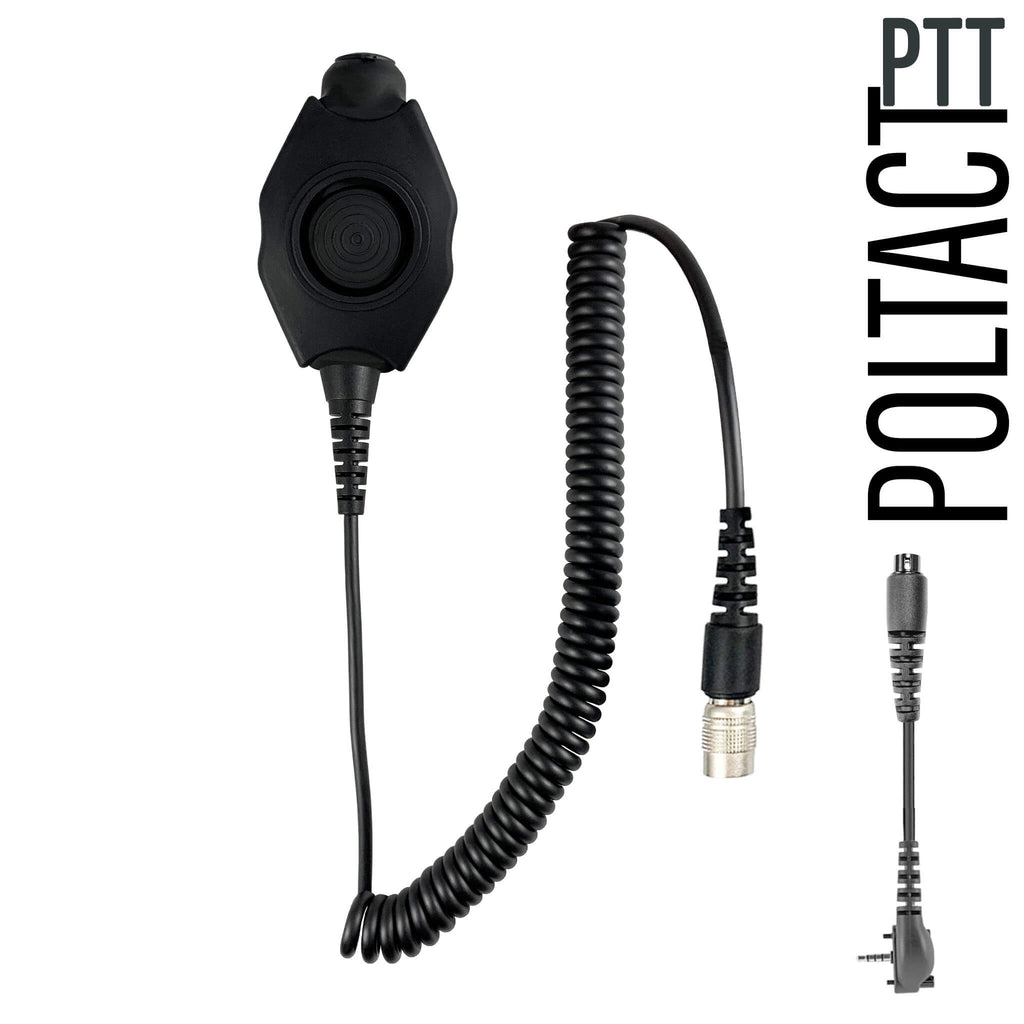 Tactical Radio Amplified Adapter/PTT for Headset(Hirose Adapter System): NATO/Military Wiring, Gentex, Ops-Core, OTTO, TEA, David Clark, MSA Sordin, Military Helicopter - Quick Disconnect Vertex VX10, VX110, VX130, VX160, VX180, VX210, VX230, VX231, VX260, VX261, VX264, VX300, VX350, VX351, VX354, VX427, VX400, VX410, VX420, VX427, VX450, VX451, VX454, VX459, eVX261, eVX531, eVX534, eVX539, BC95, & More - U-94/A, Amped PTT and Disco32 Comm Gear Supply CGS PT-PTTV1-22RR-A