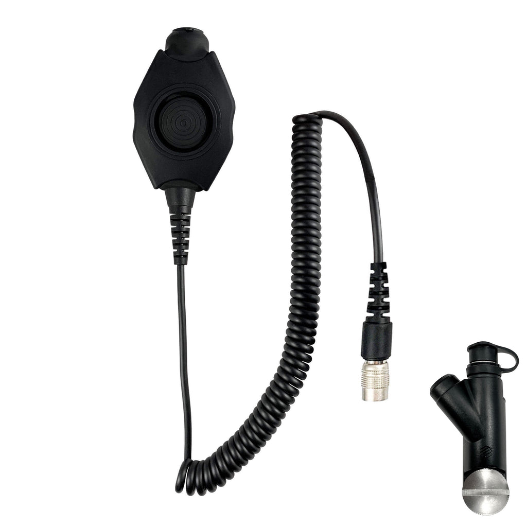 Tactical Radio Adapter/PTT for Headset(Hirose Adapter System): NATO/Military Wiring, Gentex, Ops-Core, OTTO, Select Peltor Models, Savox, Sordin, Helicopter - Quick Disconnect Harris(L3Harris): XG-100, XG-100P, XL-185, XL-185P, XL-185Pi, XL-150/P, XL-95/P, XL-200, XL-200P, XL-200Pi