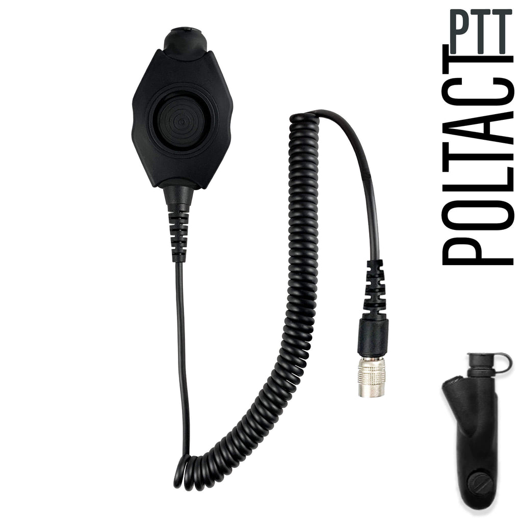 Tactical Radio Headset w/ Active Hearing Protection & Release Adapter - PTH-V1-33RR The Material Comms PolTact Headset & Push To Talk(PTT) Adapter For Motorola: HT750, HT1250, HT1550, MTX850, MTX950, MTX960, MTX8250, MTX9250, PR860, & More. U94 Comm Gear Supply CGS